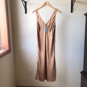 NWT * SKIN Stretch Silk Chemise in Nude SZ1/S